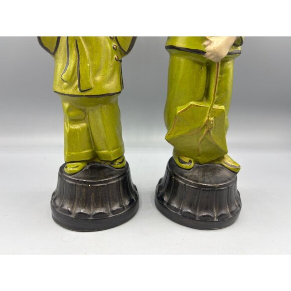 Vtg Chalkware Oriental Man Woman Set‎ Figure Traditional Attire Decor Chinese - Picture 3 of 8